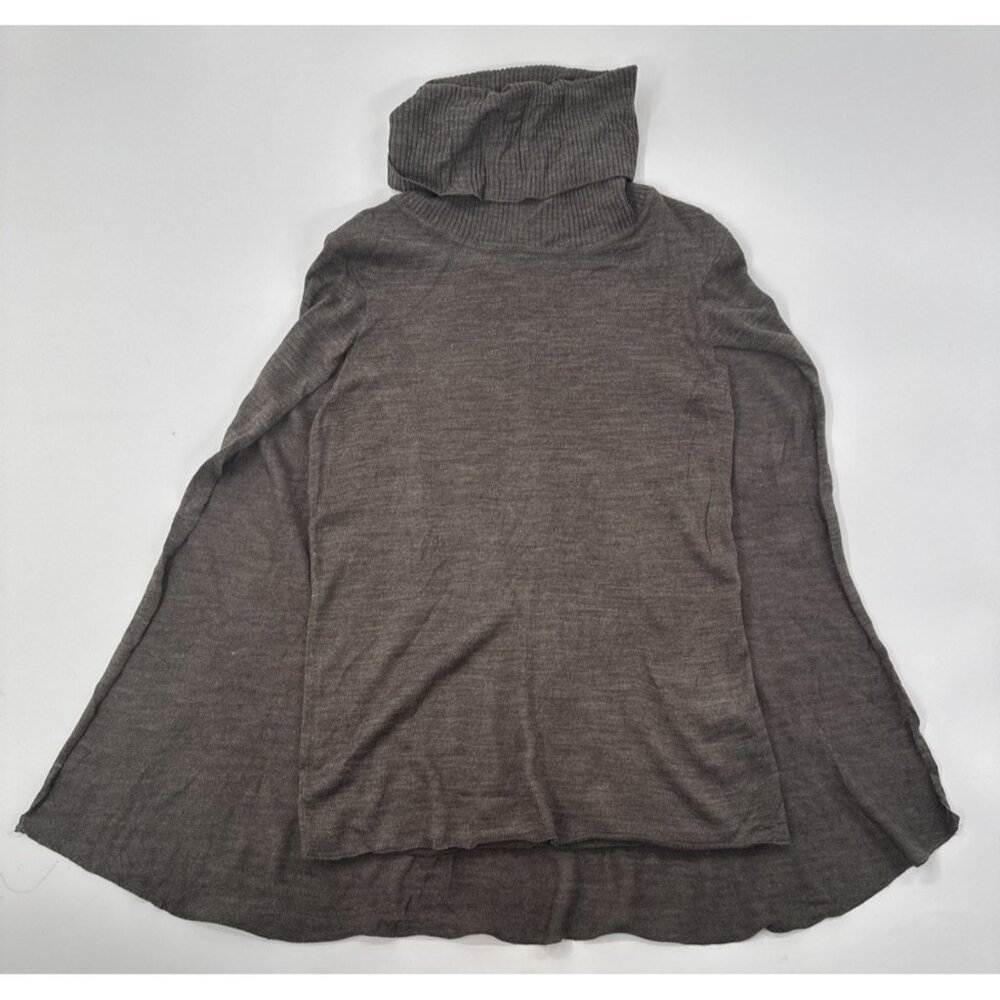 BB Dakota Womens Sweater Capelet Turtleneck Small Brown Boho Lightweight NEW - Picture 8 of 11